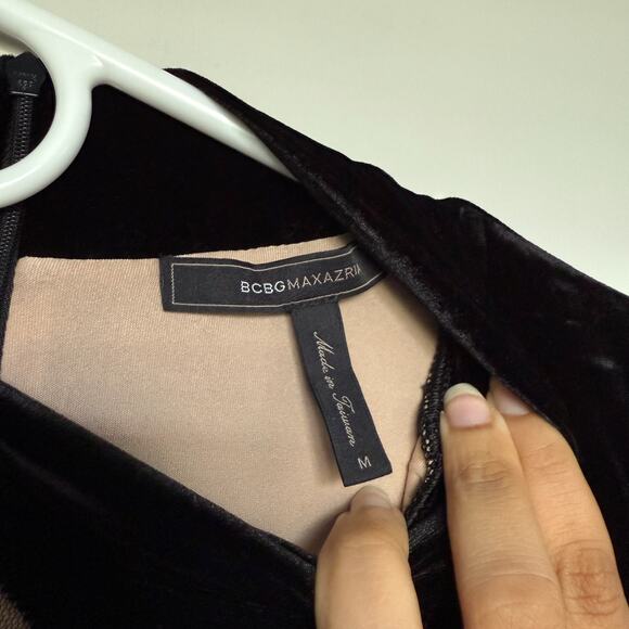 BCBGMAXAZRIA Womens Ornate Velvet Mini Dress Medium Black Fairy Whimsigoth Event - Picture 4 of 9